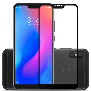 [买2送手机壳]轻万适用红米6pro钢化膜xiaomi全屏玻璃贴膜黑色丝印高清手机贴膜