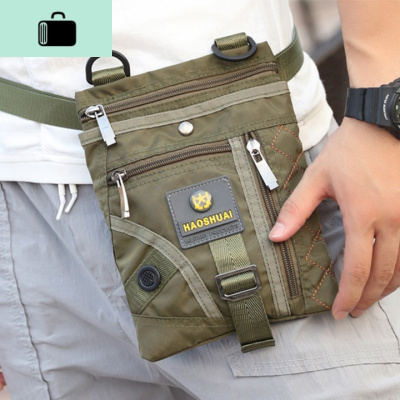 新款休闲男士单肩斜挎包户外旅行防水腰包多功能超薄贴身腰带挂包NEW LAKE男士单肩包