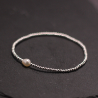 原创银饰银珠手串925纯银复古圆珠简约民族风饰品转运珍珠手链送女朋友老婆情人节七夕生日礼物