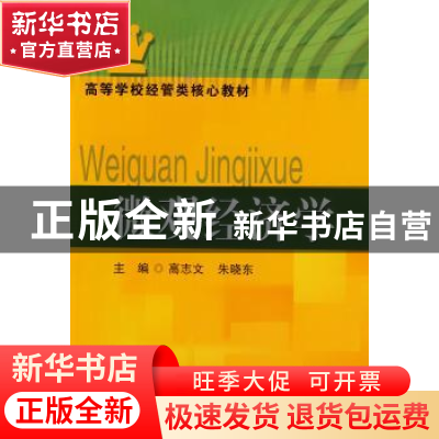 正版 微观经济学 高志文,朱晓东主编 东南大学出版社 9787564147