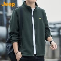 Jeep吉普开衫卫衣男士2025年春秋季摇粒绒立领夹克新款休闲外套男