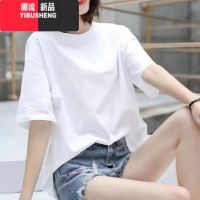 YIBUSHENG短袖t恤女印花季2024新款韩版宽松小众半袖体恤ins高品质