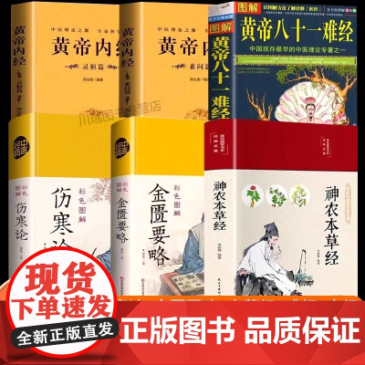 中医四大名著正版原著全套六册伤寒论黄帝内经神农本草经金匮要略黄帝八十一难经白话文处方配方医学类基础理论大全中医养生入门书