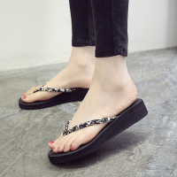 SEMBOSR夏季人字拖女防滑凉拖鞋简约沙滩拖鞋夹脚拖韩版坡跟厚底时尚舒适