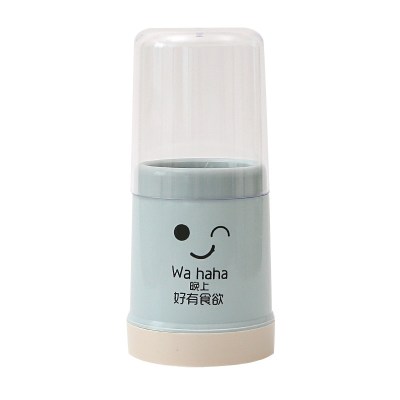 带盖防尘筷子笼家用厨房塑料带沥水盘筷子筒台面立式餐具收纳 敬平 北欧蓝[带盖防尘/可沥水]筷笼