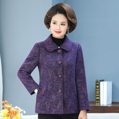 芊芷洛2021新款中年人时尚长袖上衣中老年女装洋气短款风衣妈妈春秋外套