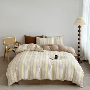 彼加曼 BGM-T2521超感零压云柔水洗四件套-奶霜条(被套200*230cm)