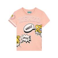 高田贤三(Kenzo)女孩运动卫衣短袖圆领TigerHead logo印花棉质舒