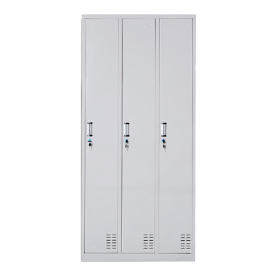 汉诺鑫威更衣柜员工铁皮柜健身房宿舍储物柜带锁存包柜收纳柜钢制三门更衣柜