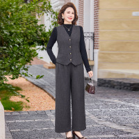 新款妈妈套装女洋气中老年人三件套气质成熟女性中年装衣服春秋款