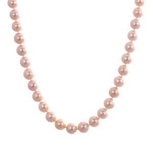 梦克拉Mkela 珍珠项链 妩媚动人 近圆 淡水珍珠 项链 珍珠 粉色