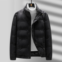 冬季新款羽绒服男士纯色休闲百搭时尚立领抗寒青年羽绒面包服外套