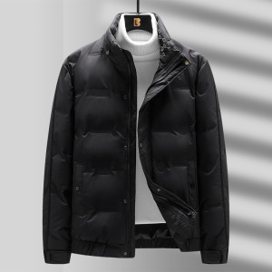 冬季新款羽绒服男士纯色休闲百搭时尚立领抗寒青年羽绒面包服外套