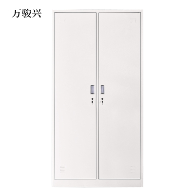 万骏兴加厚二门钢制更衣柜员工柜铁皮职工储物柜带锁存包柜鞋柜