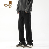 YANXU水洗做旧牛仔裤男潮牌美式宽松直筒小脚裤高街复古休闲长裤子