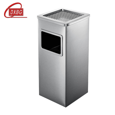 DXBG不锈钢圆形大号商用垃圾桶立式烟灰桶电梯口高档户外方型不锈钢
