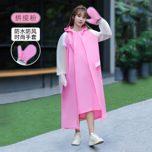 正雨雨衣女全身防暴雨带手套单人一体外穿连体防雨服雨披9063