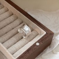 s925简约设计不规则褶皱开口纯银戒指ins网红个性指环时尚手饰女送女朋友老婆情人节七夕生日礼物