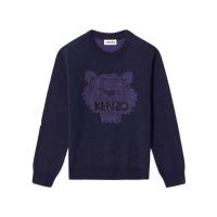 高田贤三(Kenzo)女士运动卫衣针织面料圆领长袖Tiger图案刺绣舒适