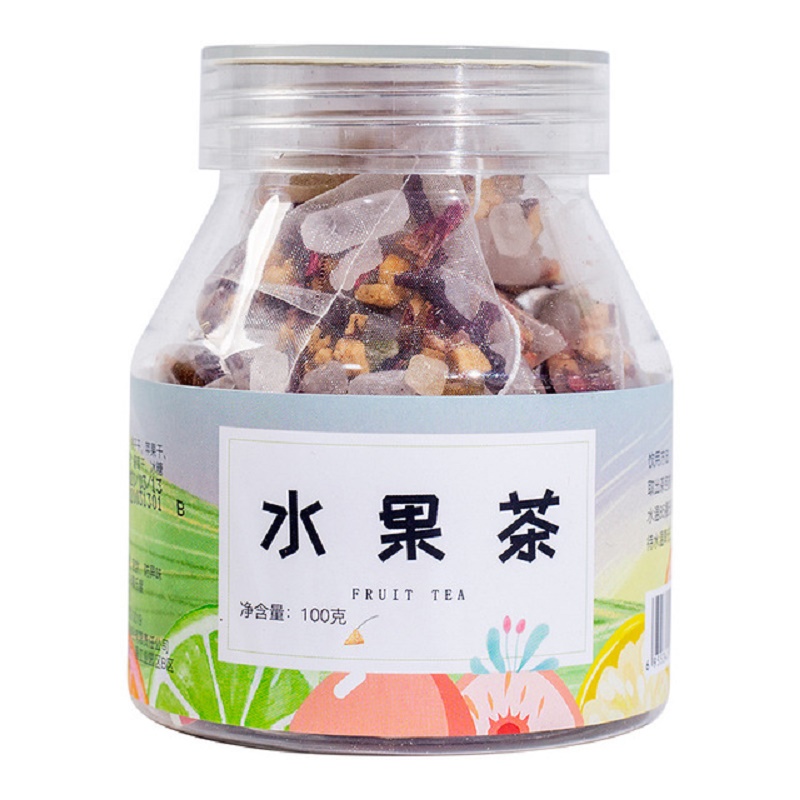 混合水果粒茶 瓶装100g(10g*10包) 三角茶包 网红罐装混合水果茶 桔茶