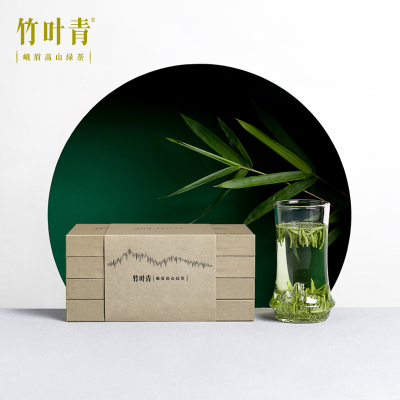 春茶上市-竹叶青茶2021年新茶峨眉高山绿茶特级(论道)礼盒80g