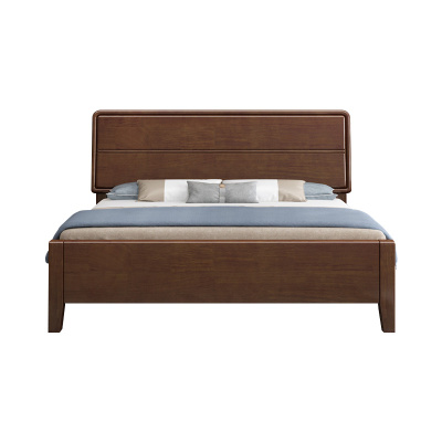 中豫鑫泽 ZYXZ4022905实木床简约1.5米单人床 胡桃色