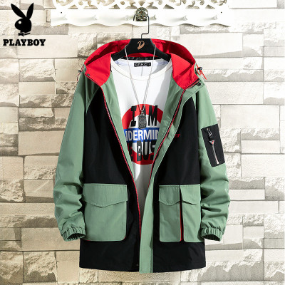 花花公子2019新款男士休闲帅气百搭夹克潮流韩版青年上衣男装外套
