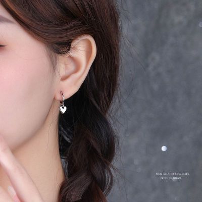 云小舒925纯银爱心耳扣女简约耳环耳饰韩国网红气质ins风潮流饰品送女朋友老婆情人节七夕生日礼物