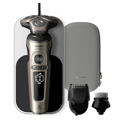 飞利浦旋转三刀头电动剃须刀SP9873全身水洗