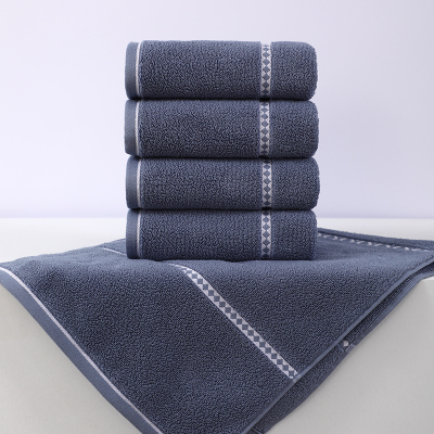 鲸轩 M602 34*74cm 120g 春风十里精梳棉提缎毛巾(计价单位:条)蓝色