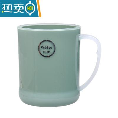 敬平漱口杯简约家用双层洗漱杯情侣口杯刷牙杯套装便携北欧式牙缸牙桶 绿色