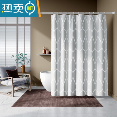敬平加重金属条涤纶防水浴帘挡水帘子浴室帘加厚窗户挂帘