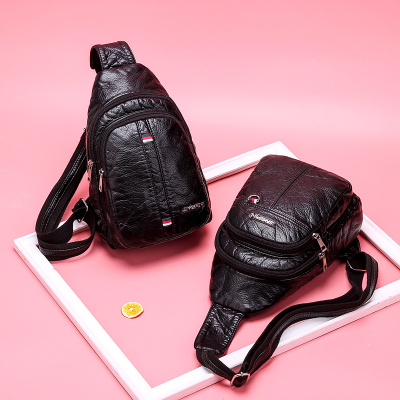 派尼美特新款韩版胸包女单肩斜跨水洗皮软皮时尚休闲男女胸包胸前包