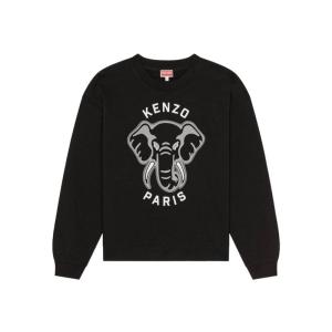 高田贤三(Kenzo)女运动卫衣圆领舒适百搭正面大象图案休闲套头衫