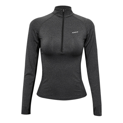 珂卡慕(KEKAMU)半拉链健身服跑步运动上衣外套紧身长袖瑜伽服深灰色L