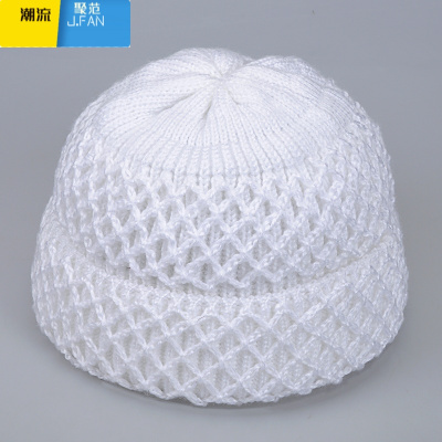 聚范天中老年人帽子女奶奶手工勾线针织毛线帽加厚老太太妈妈保暖