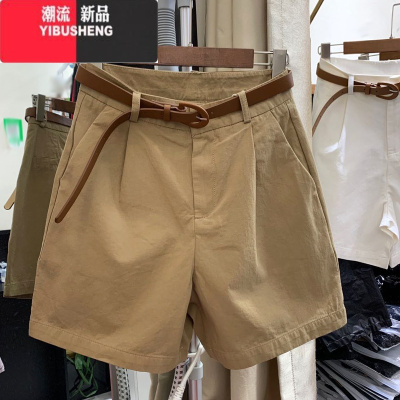 YIBUSHENG大码短裤女外穿2024新款季胖mm遮肉高腰显瘦a字五分宽松休闲裤