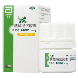 得每通胰酶肠溶胶囊0.15g*20粒*1瓶/盒用于消化不良