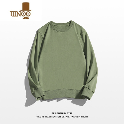 YANXU美式潮牌ins简约纯色圆领卫衣男2022新款oversize长袖上衣