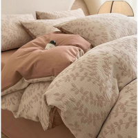 纯棉三层纱床上四件套全棉新款轻奢床单被套床笠床品三件套