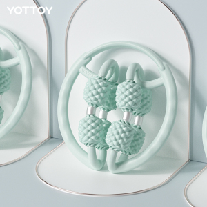 YOTTOY 腿部按摩器环形夹腿滚轮瘦腿神器按摩滚轴肌肉放松器泡沫轴狼牙棒 小菠萝双层瘦腿器 AM23T01