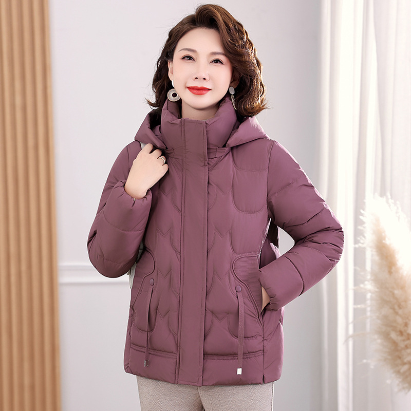 立领妈妈装短款棉衣女40岁显高显瘦中年人棉服外套大码宽松中老年