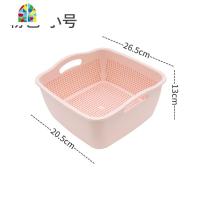 双层洗菜篮子塑料厨房多功能洗菜盆洗水果篮家用果盘大小号 FENGHOU 灰色小号两件套