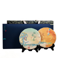 福鼎陈皮老白茶寿眉茶饼 600g/盒 双拼礼盒装陈皮白茶+福鼎白茶 过年过节礼盒装