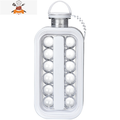 制冰球水壶二合一圆形冰球模具冰格冻冰块模具冰盒威士忌冰球器 敬平 趣味(白色)