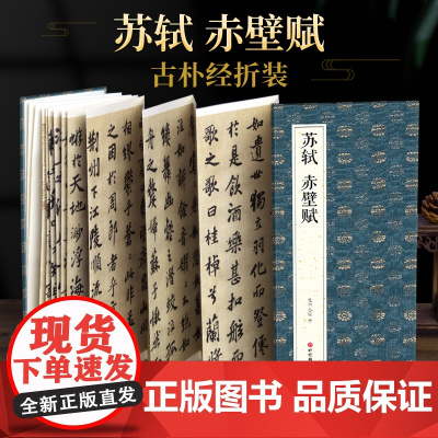 绘经典[经折装]苏轼赤壁赋行楷书毛笔书法字帖译文简体原作原大高清成人学生临摹鉴赏收藏古碑帖书法入门初学正版书籍sh