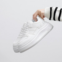 秋季新款透气ins潮韩版皮面鞋女学生街拍跑步运动休闲鞋