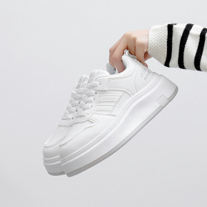 秋季新款透气ins潮韩版皮面鞋女学生街拍跑步运动休闲鞋