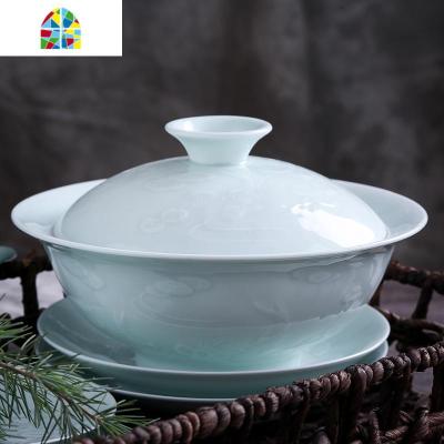 手作景德镇中式釉下彩碗碟套装浮有鱼影餐具套装 碗盘家用 FENGHOU 小勺子1个 28件