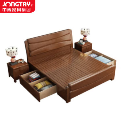 中泰(jongtay)1.2米实木床新中式简约接待床 J-CDZ97